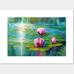 Lilies in the pond Posters and Art